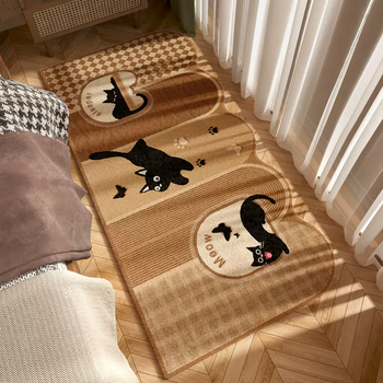 Yusen yi zhong antique brown carpet bedroom bedside carpet girl's bedroom floor mat bedside blanket children's room thickened tkbdfyr artist 2 80x180cm