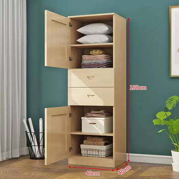 Yusenyi solid wood custom rental home single door wardrobe wardrobe pine wood bedroom children's locker small simple wardrobe log b style 180x40x40 complete + single door