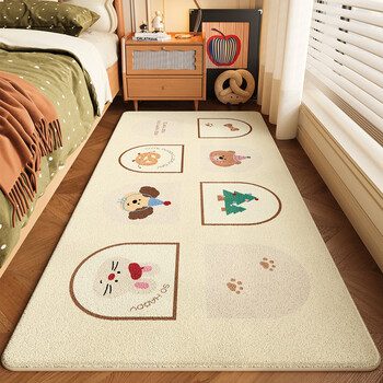 Fantasy cartoon bedroom carpet bedside rug room soundproofing no-care plush floor mat children's room tatami bedside mat washed cashmere one spoon cute 120x180cm safe and high quality