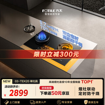 Fotile timed dry-burn prevention and suitable for old stoves 03-tek20 gas stove natural gas 5.2kw 70% thermal efficiency fierce stove smoke stove linkage