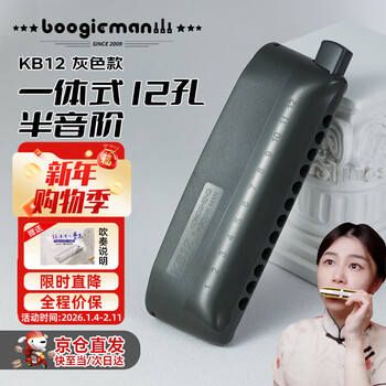 Boogieman yuanyuan's same style 12-hole chromatic harmonica kb12 advanced adult professional performance level beginner gray model