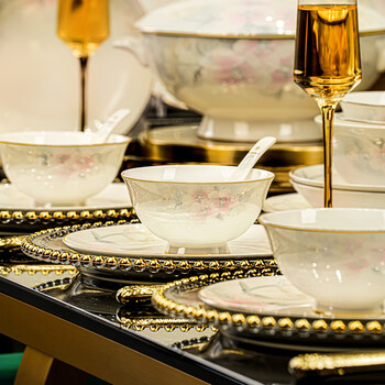 Nine cranes2026 new jingdezhen ceramic tableware embossed high-end set underglaze color high-end housewarming gift set 60 pieces set for 10 people丨high temperature environmental protection丨high-end brocade box