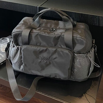 Ye yu's dry and wet separation lightweight sports and fitness business trip short-distance large-capacity portable storage luggage bag travel bag luggage black dry and wet separation bag + sleeveable pull rod + expandable