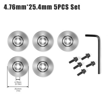 Woodworking milling cutter replacement bearings, accessories bearings, cutter head bearings, handle bearings, woodworking milling cutter accessories, 5-piece cutter head bearings (inner diameter 4.76mm, outer diameter 25.4mm)
