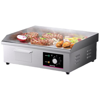 Lecon hand cake machine, commercial electric heating griddle and fryer all-in-one machine, electric heating stainless steel griddle, teppanyaki equipment for business stalls, lc-dk-818acg