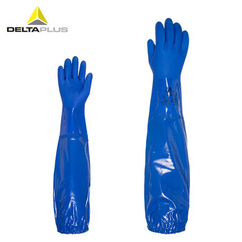 Delta 201766pvc extended coated cotton lining 62 cm long acid and alkali resistant chemical resistant labor protection work gloves 201766pvc chemical resistant gloves l