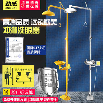 304 stainless steel composite eye washer industrial laboratory double-port emergency spray shower factory audit eye washer double water inlet abs coated model