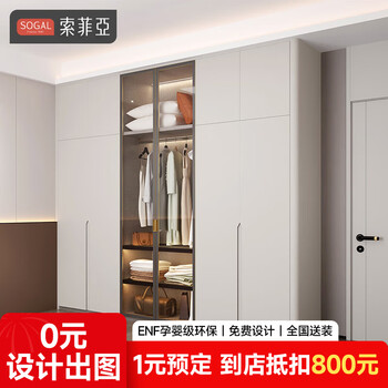 Sophia wardrobe modern simple glass swing door wardrobe bedroom wardrobe cabinet tv cabinet entry cabinet living room furniture customized gold