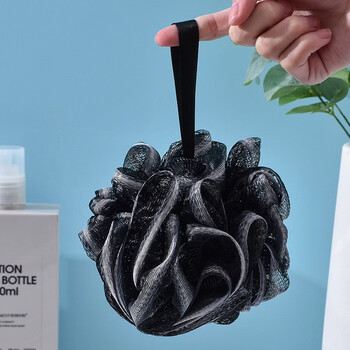 Bath ball for men, large size that does not fall apart, bathing flower for men, super soft skin bathing ball, bathing ball, black