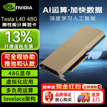 Jingjia tesla l40 48gb gddr6 ada lovelace architecture/18176 cuda core/864gb/s bandwidth professional graphics card industrial packaging