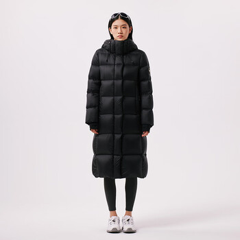Qianrenggang (chericom) qianrenggang new women's casual hooded long graphene thickened windproof goose down jacket y299106y magic black 88005 xs 155