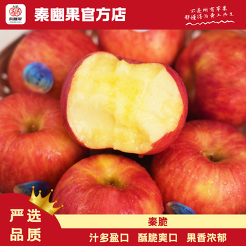Qin binguo shaanxi qin crisp apples are crispy, sweet and juicy seasonal fresh fruits for the new year. free shipping in the whole box. qin binguo shaanxi qin crisp apples in season (large fruit, sf cold chain direct delivery) net weight 4.5kg-5kg