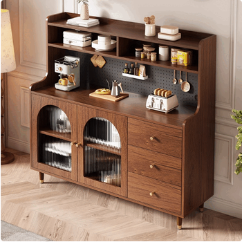 Haishi shengbao light luxury sideboard multifunctional cupboard integrated living room tea cabinet wine cabinet modern simple wall kitchen storage cabinet 60-40-145 high glass door (installation included)
