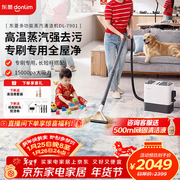Donlim fabric cleaning machine high temperature steam cleaning machine household sofa curtain carpet glass multi-function cleaning machine sterilization and mite removal all-in-one pumping and spraying new year's party gift dl-7901