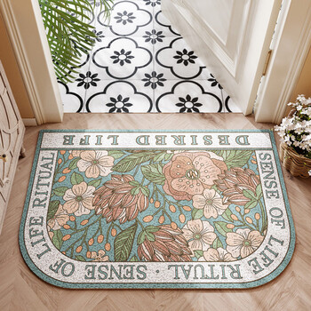 Fantasy entrance door floor mat, door wire circle, high-end carpet, door outside, cuttable door mat, indoor entrance door mat, ruoxi moyu small rounded corner wire circle floor mat 45x75cm (durable and not easy to break)