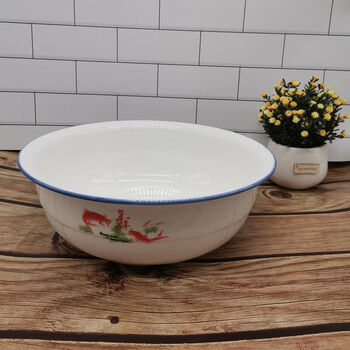 Tuojin thickened ceramic basin and basin hair basin kneading basin ceramic basin household large basin wash basin ceramic basin white every year fish 32 and basin