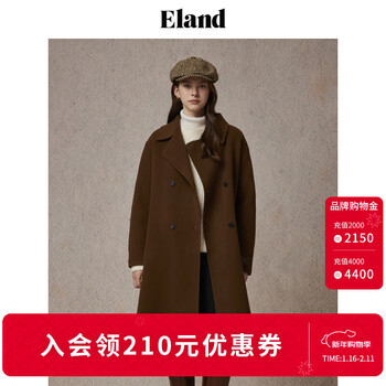 Eland woolen jacket women's simple style soft coat 2025 winter new brown (85) brown m 165