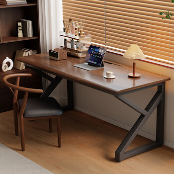 Gujia home solid wood computer desk desktop with wiring hole cable management box home study desk double study table gaming table selected fas grade rubber wood | wiring hole + cable management rack 1.4m brand selection - door-to-door delivery + installation included