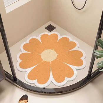 Fantasy bathroom floor mat bathroom bathroom dirty resistant mat carpet toilet anti-fall shower room d type round diameter 50cm