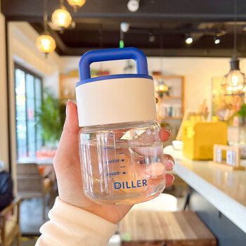 Tuojin japan imported high-quality special cup for drinking chinese medicine, heatable glass liner, take-out cup for soaking in chinese medicine, high bottle, microwaveable, blue and white 280ml