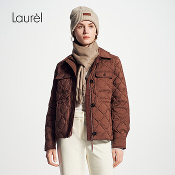 Laur l white goose down autumn and winter new diamond quilted waist down jacket for women lwl344l04000 dark brown xs