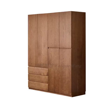 Yusen yichu cherry wood mid-century style solid wood wardrobe retro simple double door home bedroom storage french items large wardrobe cherry wood retro color 180x60x230cm