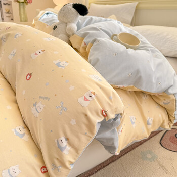 Langsha (langsha) quilt cover 220x240cm single piece 100% cotton quilt cover simple home double four-piece bed set for all seasons xingyuanwangwang pure cotton soft and comfortable 150*200cm single quilt cover