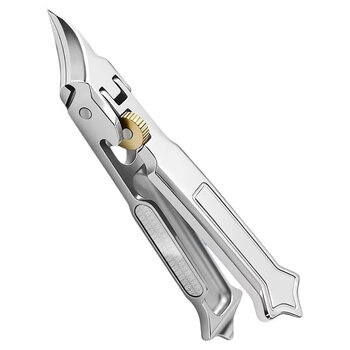 He jian gong german stainless steel nail clipper oblique tip with lock ultra-sharp eagle-beak pliers large opening nail clipper nail groove special nail clipper high-end ultra-sharp all-steel one-piece nail clipper