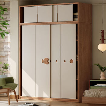 Fantasy sliding door wardrobe bedroom sliding door storage wardrobe 1.8m wardrobe (length 1.8x2.4m height) assembly
