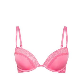 Calvin klein women's bra push-up seamless lace thin daily sleeping bra sexy rosa one size |75dd