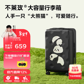 Bremen suitcase trolley suitcase large capacity female student male overseas checked password box panda climbing 26 inches