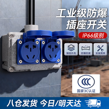 Bohuida industrial-grade explosion-proof five-hole socket outdoor waterproof and rainproof single and double plug-in row high-power panel switch one five-hole socket 10a