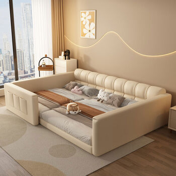 Yaodi home furnishing cream fengzi bed for a family of four with two children, widened spliced bed, tatami combination, guardrail, extra large 3m, 1 point 2 single bed, other others