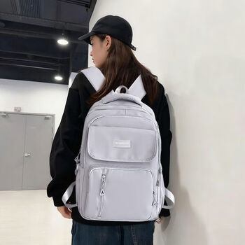 Pull back 2025 new schoolbags for boys, junior high school students, high school students, female college students, versatile backpacks, large capacity, high-looking backpacks, gray