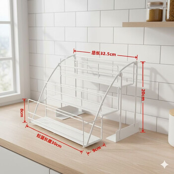 Pupan wall cabinet lifting basket kitchen cabinet pull-down seasoning basket top cabinet telescopic storage suitable for old storage rack three-layer white wall cabinet small basket width 32.5 depth 28 height 20