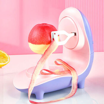 Shantou lincun apple peeling artifact electric peeler multifunctional household automatic peeling machine pear fruit peeling knife peeling knife pink - electric peeling machine for fast peeling - safe and clean