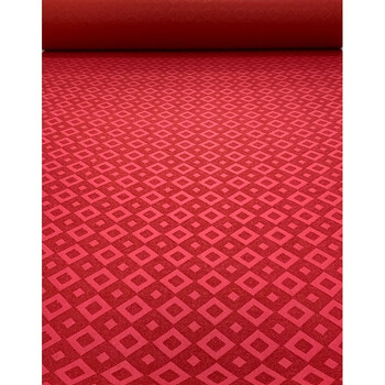 Fantasy commercial office carpets can be cut to cover the whole room in the hotel and living room. the cement floor is directly laid with thick sound insulation. big red diamond shape. 4 meters wide x 8 meters long.