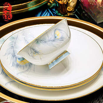 Manyuan high-end jingdezhen high-temperature bone china 2025 new bowls, plates and tableware sets for home wedding and housewarming gifts royal banquet jinling luxury 16-person configuration 88-piece set