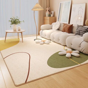 He jiagong morandi warm color carpet living room light luxury coffee table carpet home nordic ins style bedroom floor mat washable morandi-zhangqing imitation cashmere 160 230 cm no-wash ready to use easy to care