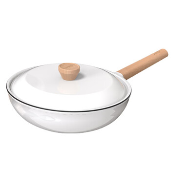 Han jinglong cooking pan non-stick pan household pot set wok milk pan three-piece set composite bottom induction cooker universal glaze white 30cm wok no specifications