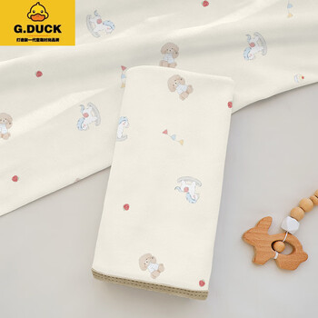 G.duck newborn delivery room bag single type a pure cotton anti-jump baby wrap soft and breathable baby outing swaddling wrap blue pony 90*90cm
