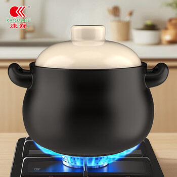 Kangshu casserole pot, household large-capacity soup pot, stew pot, open flame, can be used for dry burning, non-cracking, gas stove, black rice 6500ml soup pot (suitable for 6-12 people) 6500ml