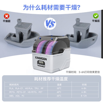 Kowsi ready-made 3d printing filament drying box, double-roll filament dryer, moisture-proof and dust-proof drying storage box, double-roll drying box (national standard american universal)