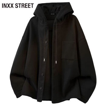 Inxx (inxx) inxx street fashionable casual hooded jacket for men spring and autumn 2026 new loose trendy versatile top black m recommended 95-115 pounds