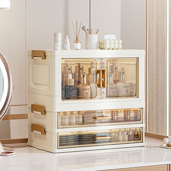 Fantasy product storage box skin care dressing table drawer-type storage rack, installation-free, 4 layers, medium size, 2 drawers, 2 doors