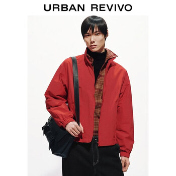 Ur2026 spring new men's fashion stand collar zipper super loose jacket umf160014 big red m