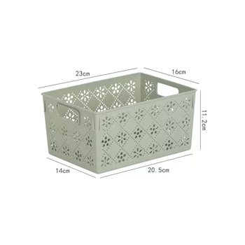 Yusenyi rectangular storage basket plastic basket desktop toy ginger garlic snack household hollow storage box large sundry wanqing green trumpet wanqing green trumpet