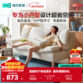 Lin's home small apartment yunduo fabric sofa living room cream style 2025 new double sofa bs124