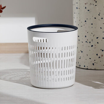 Camellia home bedroom kitchen living room bathroom toilet large large capacity hollow press ring trash can white