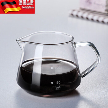 Tuojin yunduo hand-brewed coffee pot thickened heat-resistant glass with scale fair cup 300ml diamond coffee pot (with scale)